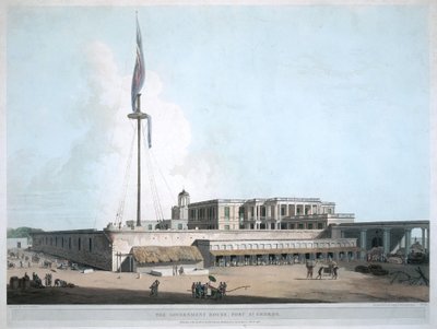 The Government House in Ft. St. George, Madras. 1804 by Thomas Daniell